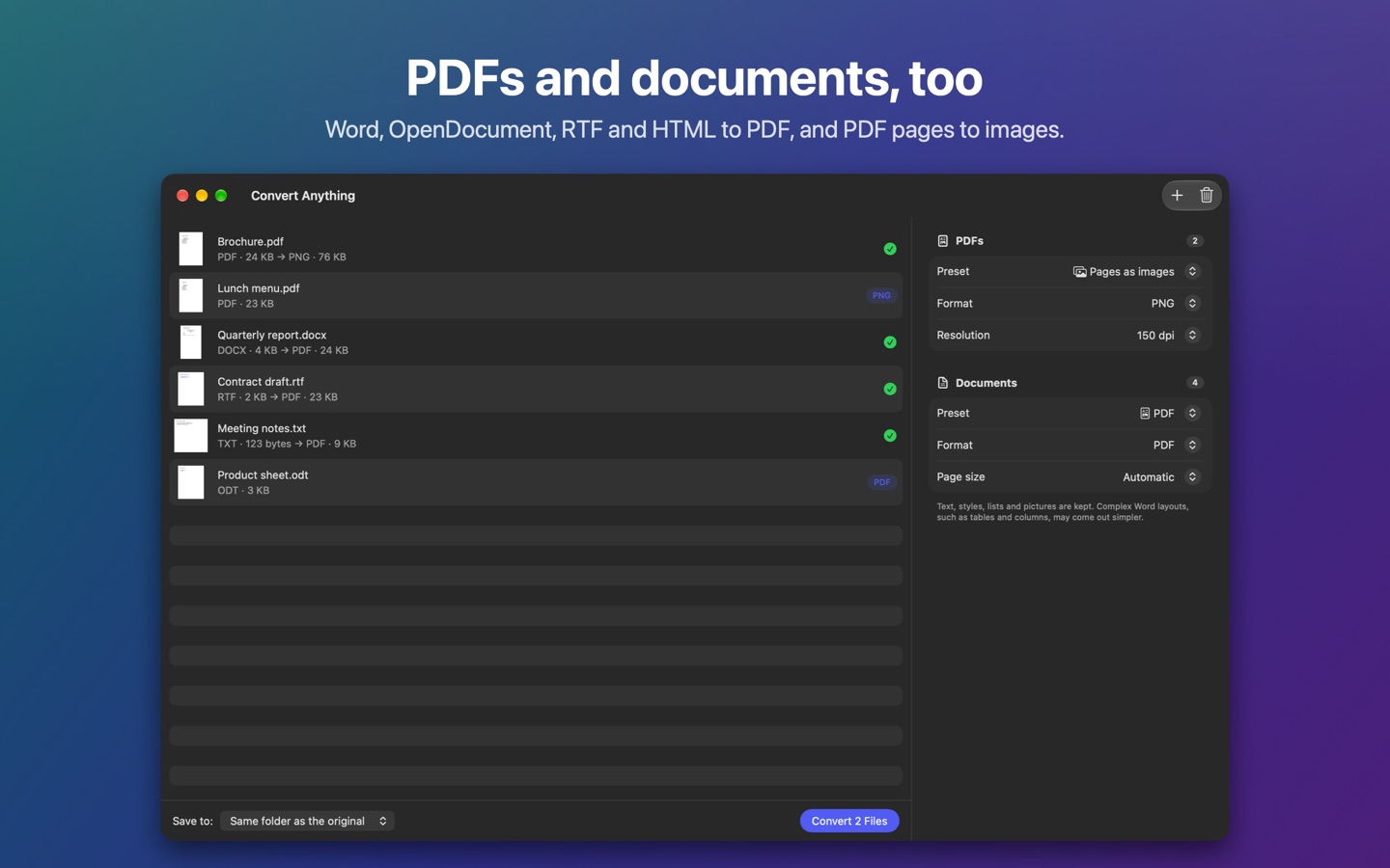 PDFs turned into images and documents turned into PDFs