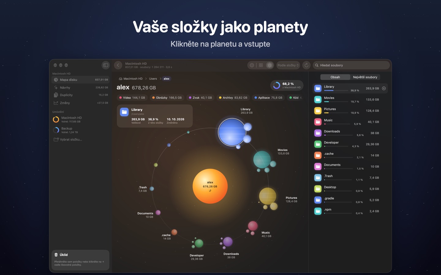 DiskOrbit, obrazovka 1
