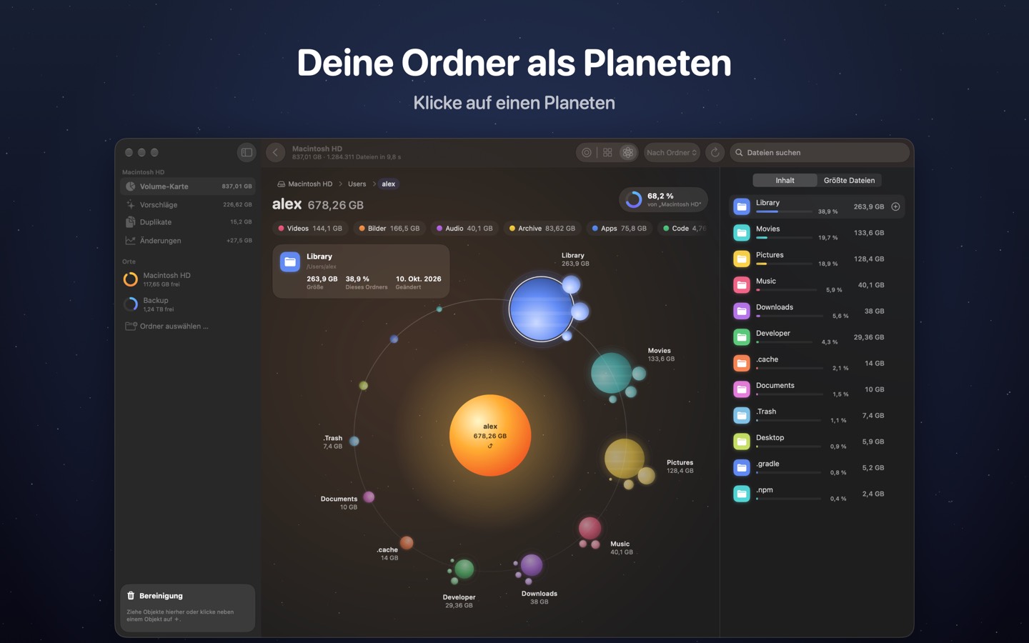 DiskOrbit, Bildschirm 1