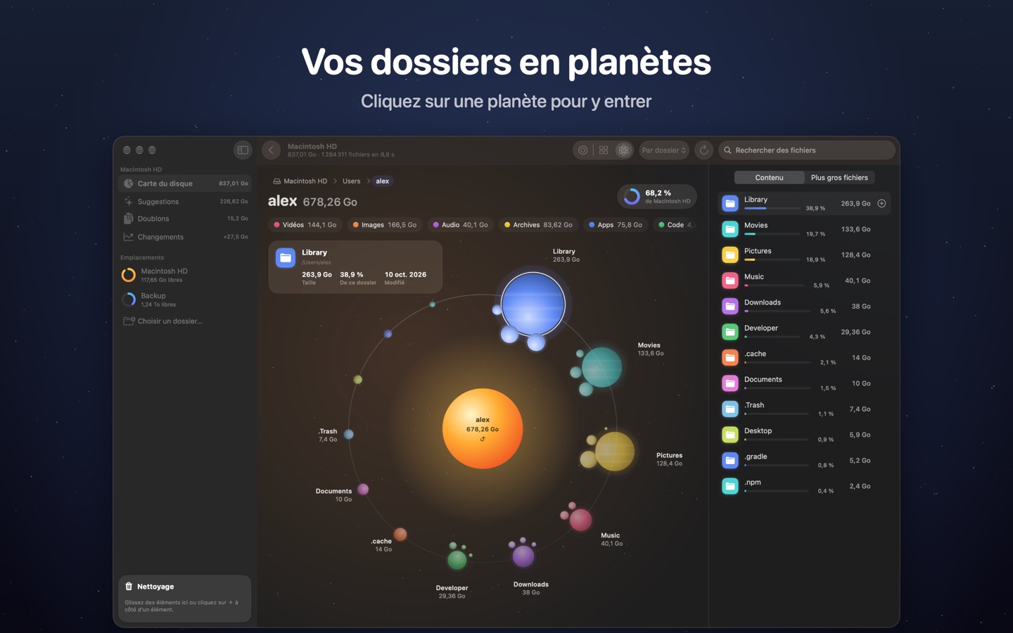 DiskOrbit, écran 1