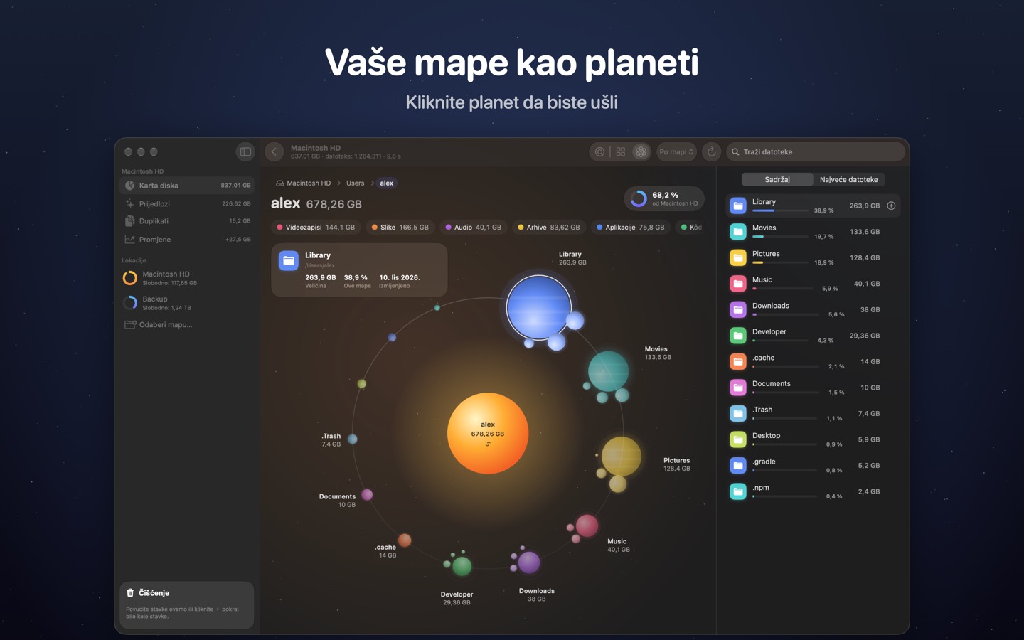 DiskOrbit, zaslon 1