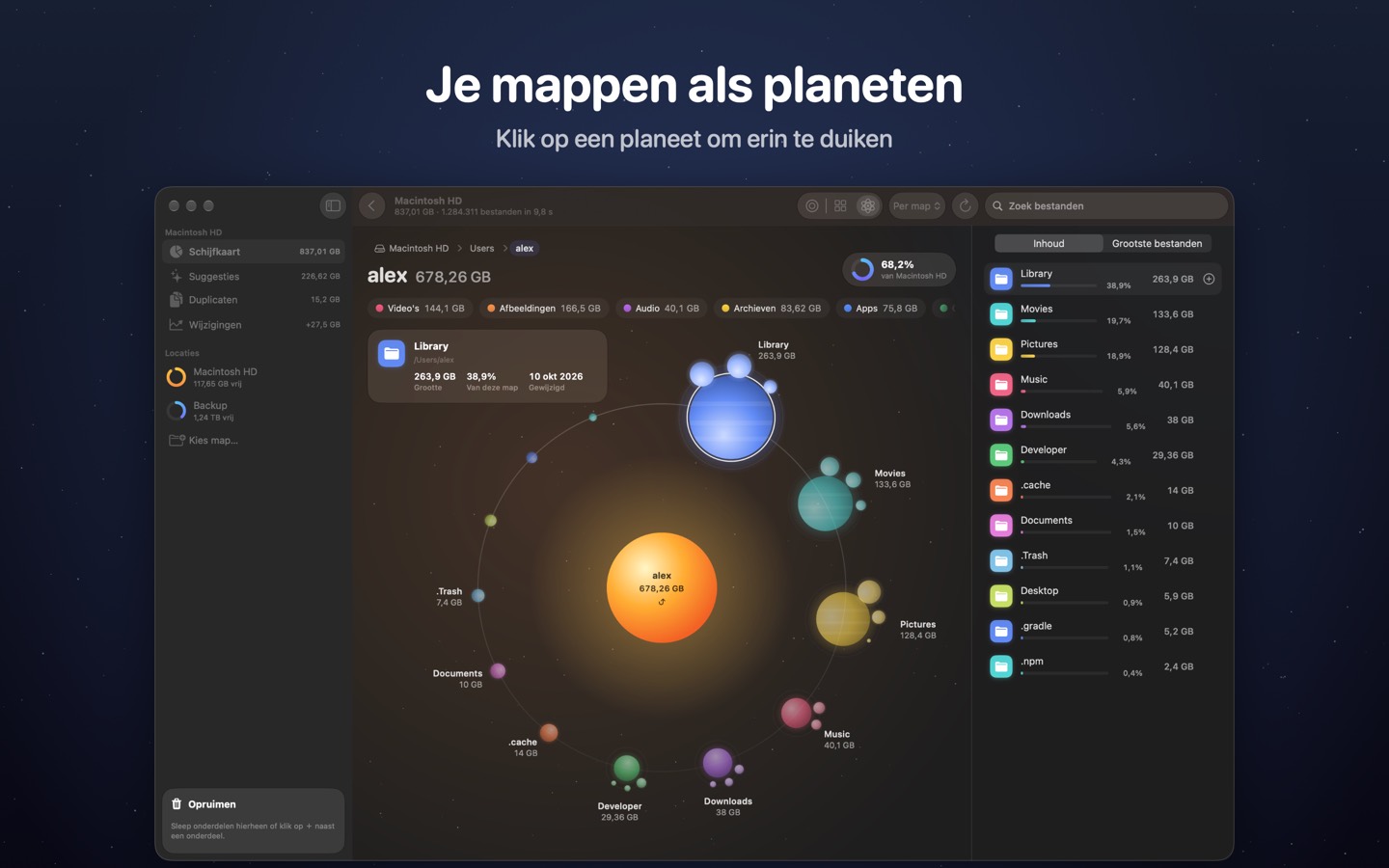 DiskOrbit, scherm 1