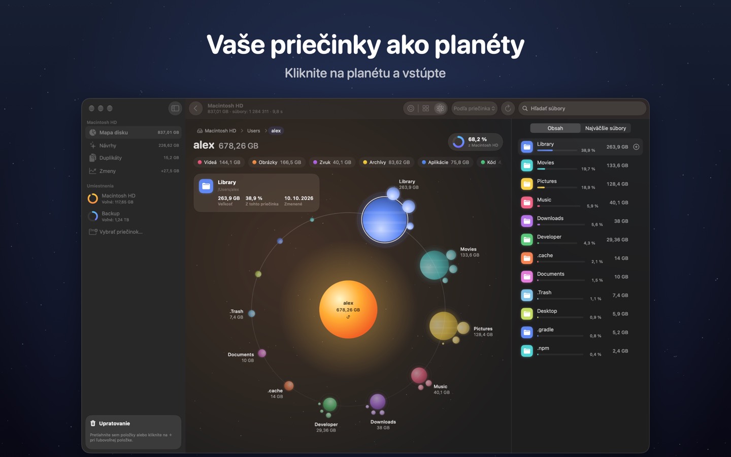 DiskOrbit, obrazovka 1