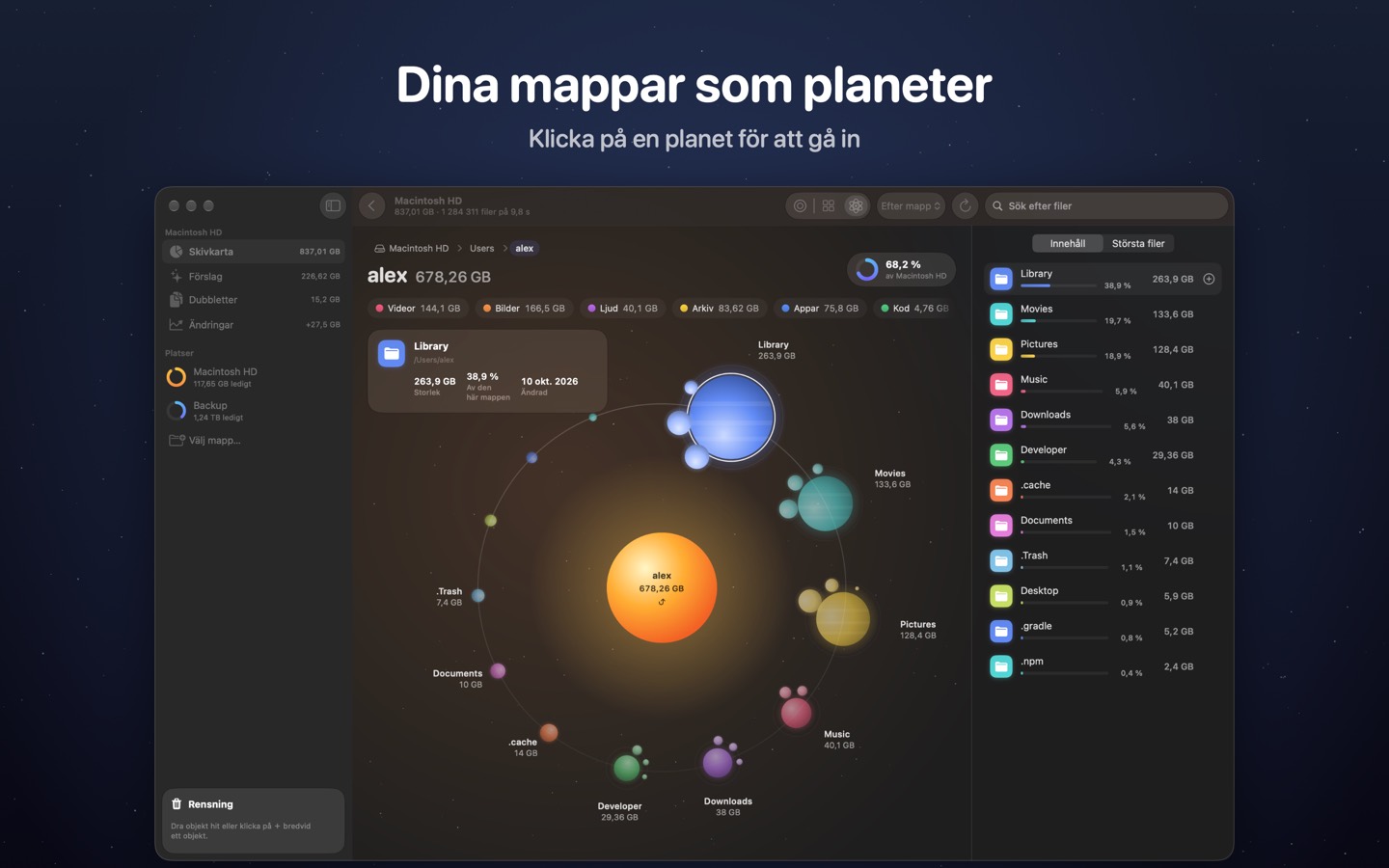 DiskOrbit, skärm 1