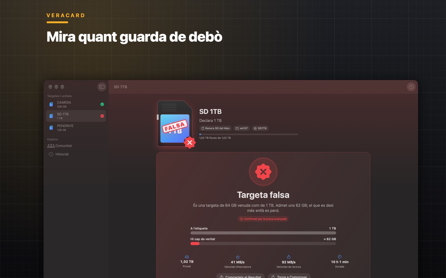 Veracard, pantalla 3