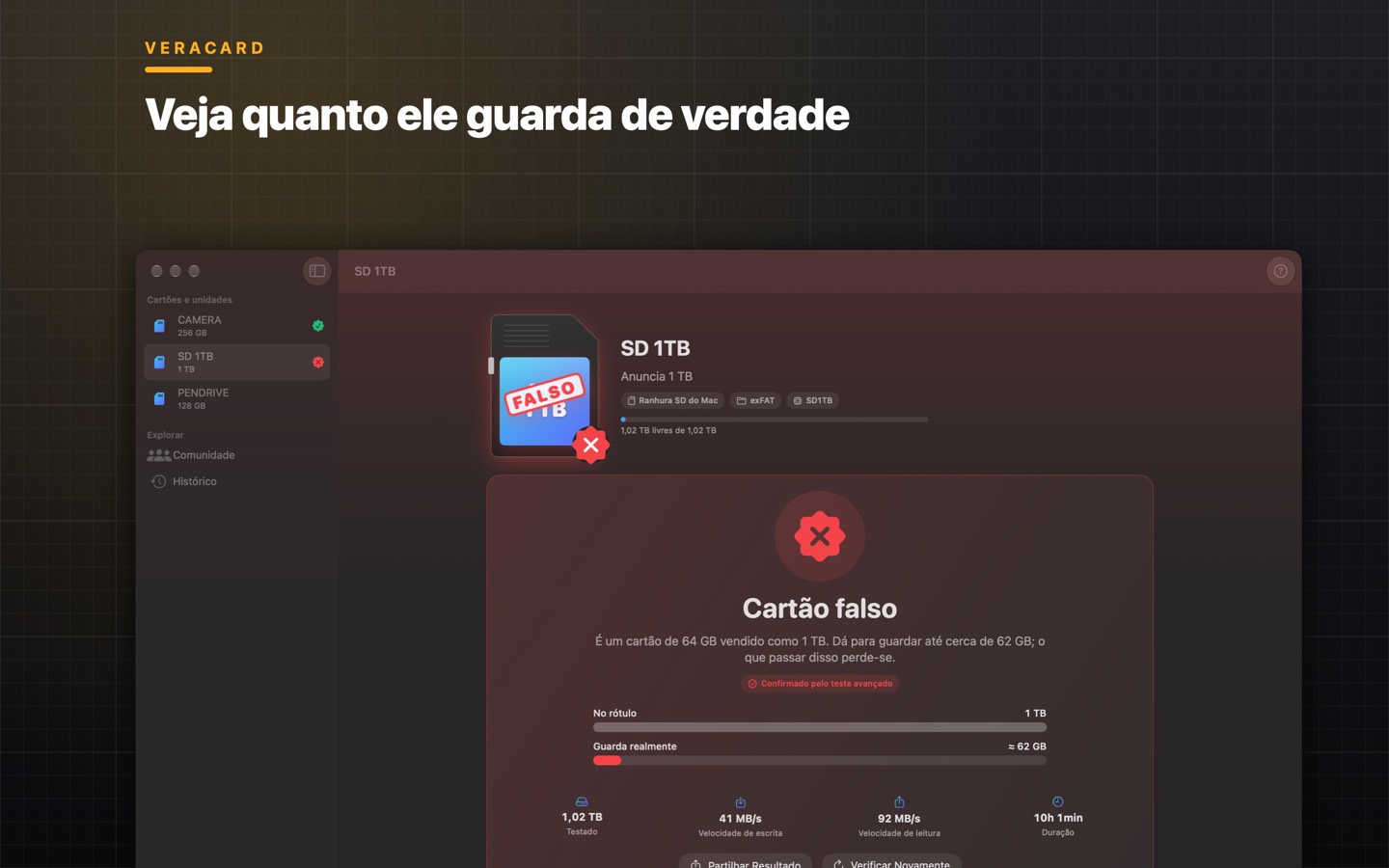Veracard, ecrã 3