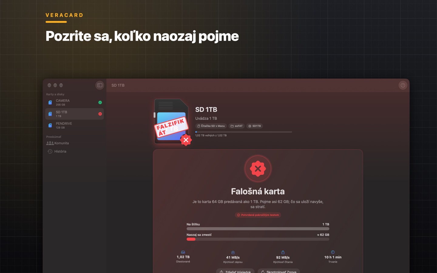 Veracard, obrazovka 3