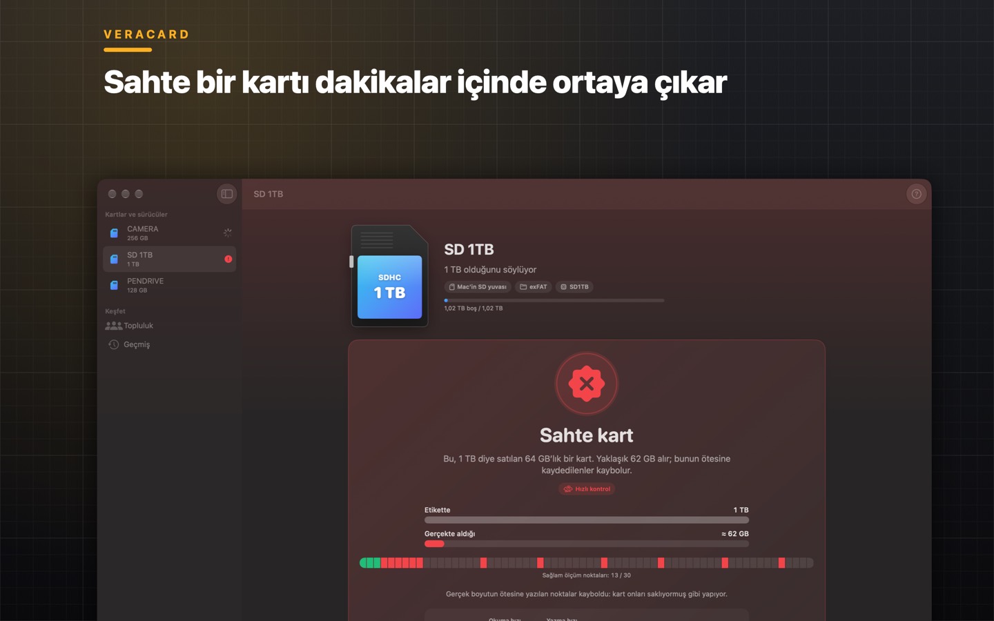 Veracard, ekran 1