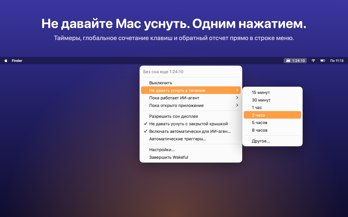 Wakeful, экран 1